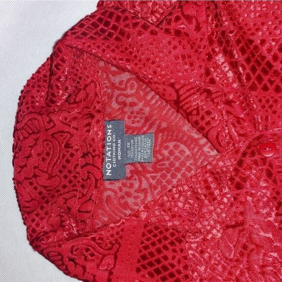Notations women's blouse red size 1x - Picture 3 of 9